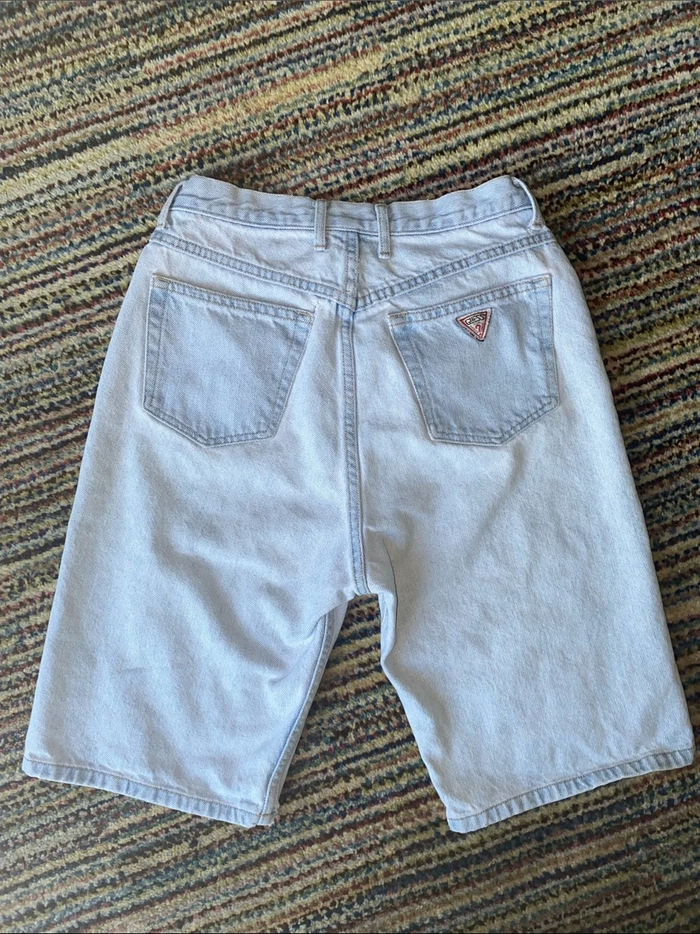 Vintage 90’s Guess by Marciano Faded Light Blue Jean Shorts 30